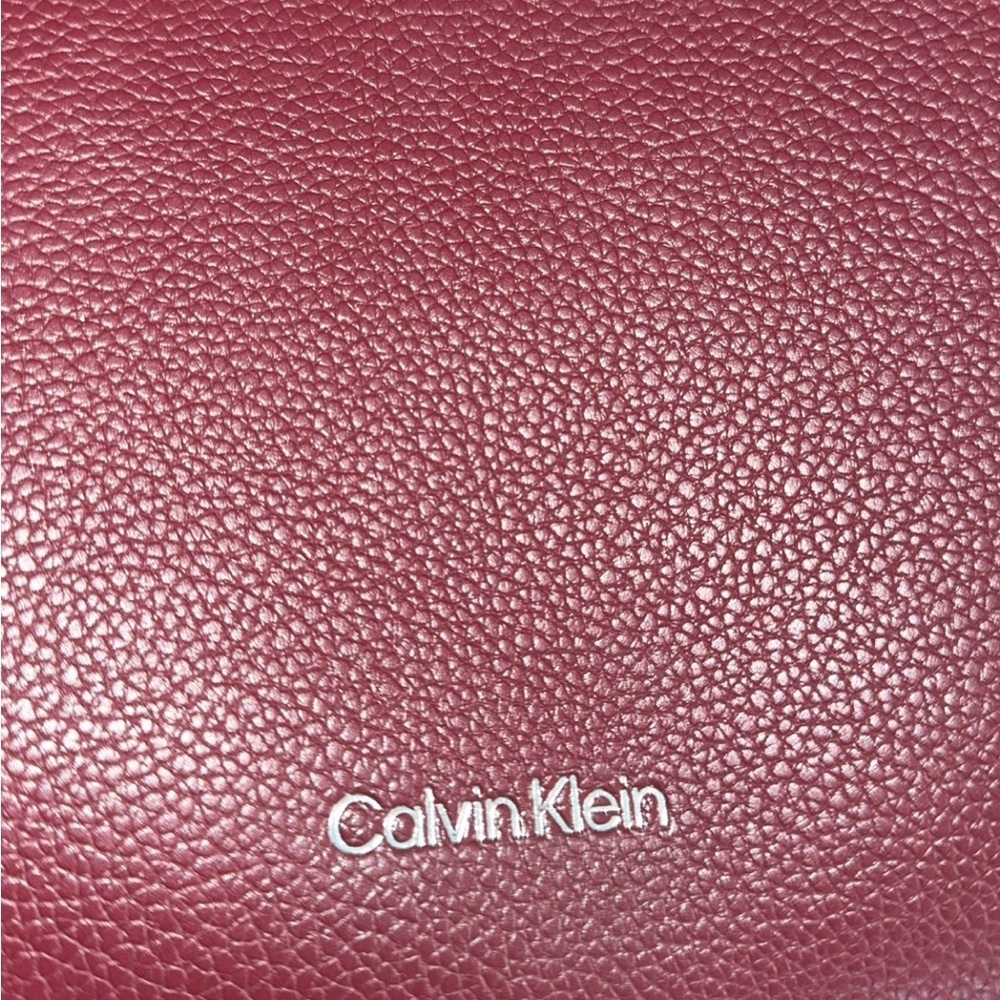 CALVIN KLEIN Shelly Novelty Satchel Women’s Leather Bag Red NEW -MINOR DEFECT - Picture 9 of 10